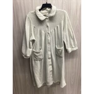 COLLECTIONS ETC Women's (Size XXL)‎ Long Sleeve Collared Button Down Robe Green